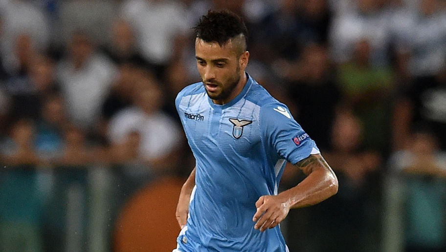 ROME, ITALY - AUGUST 18: Felipe Anderson of SS Lazio in action during the UEFA Champions League qualifying round play off first leg match between SS Lazio and Bayer Leverkusen at Olimpico Stadium on August 18, 2015 in Rome, Italy. (Photo by Giuseppe Bellini/Getty Images)